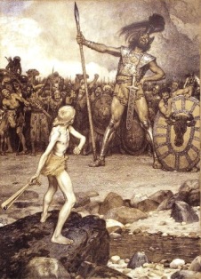 Lithograph: David and Goliath by Osmar Schindler